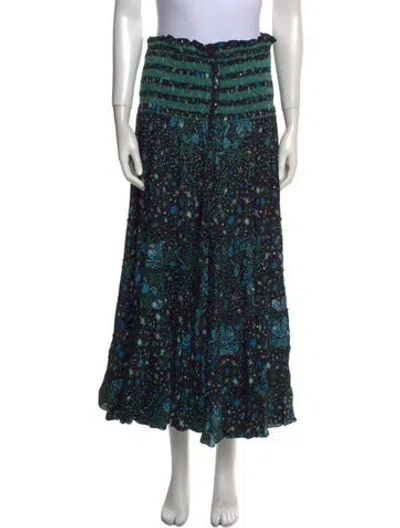 Pre-owned Poupette St Barth Printed Midi Length Skirt In Black