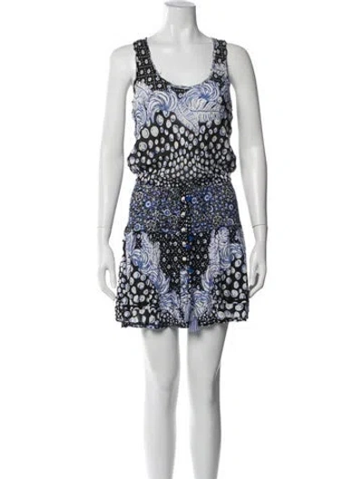 Pre-owned Poupette St Barth Printed Mini Dress In Black