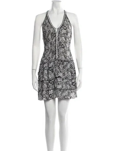Pre-owned Poupette St Barth Printed Mini Dress In Black
