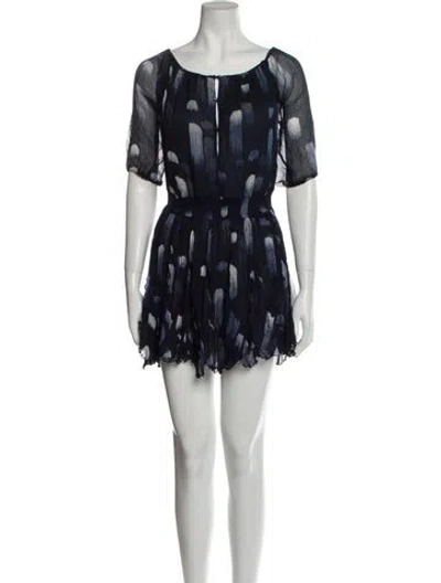 Pre-owned Poupette St Barth Printed Mini Dress In Blue