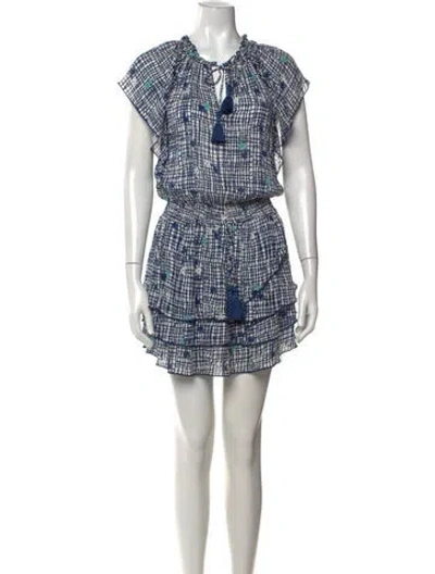 Pre-owned Poupette St Barth Printed Mini Dress In Blue