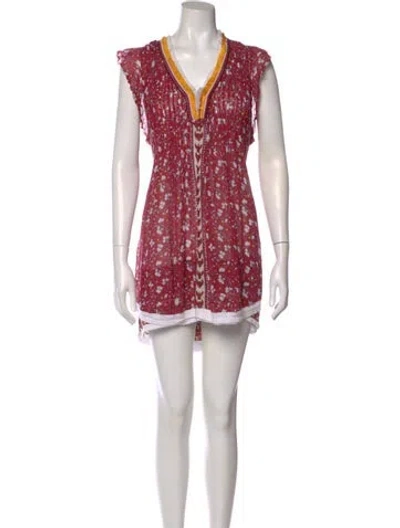 Pre-owned Poupette St Barth Printed Mini Dress In Multi