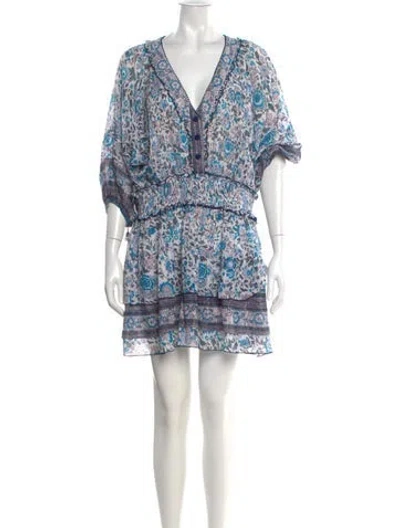 Pre-owned Poupette St Barth Printed Mini Dress In Multi