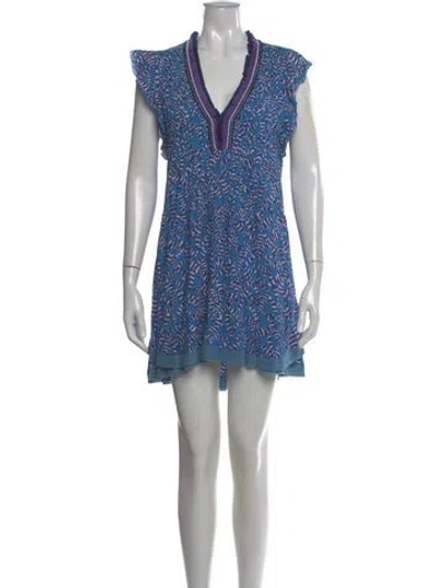 Pre-owned Poupette St Barth Printed Mini Dress In Multi