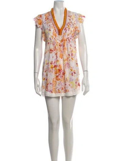 Pre-owned Poupette St Barth Printed Mini Dress In Multi