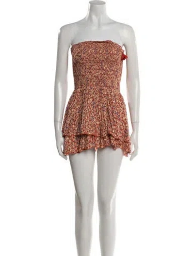 Pre-owned Poupette St Barth Printed Mini Dress In Neutral