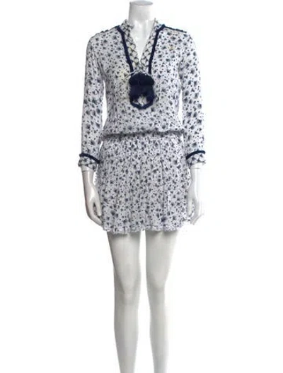 Pre-owned Poupette St Barth Printed Mini Dress In Neutral