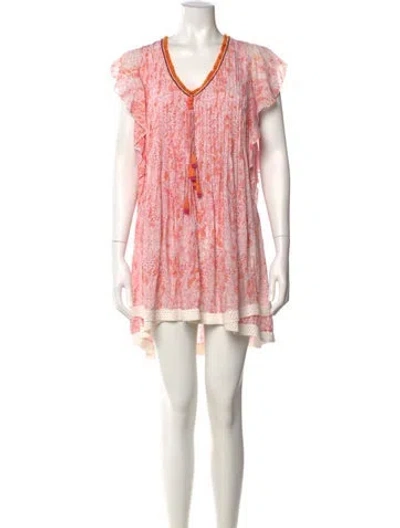 Pre-owned Poupette St Barth Printed Mini Dress In Neutral