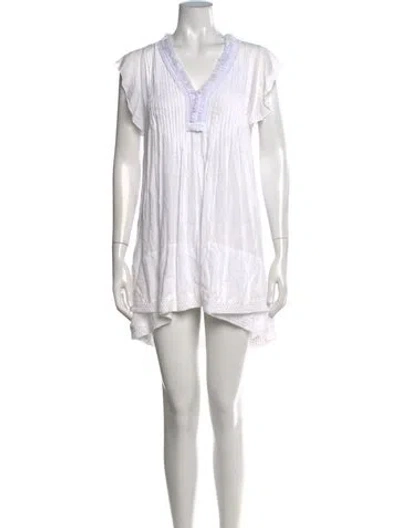 Pre-owned Poupette St Barth Printed Mini Dress In Neutrals