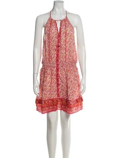 Pre-owned Poupette St Barth Printed Mini Dress In Pink