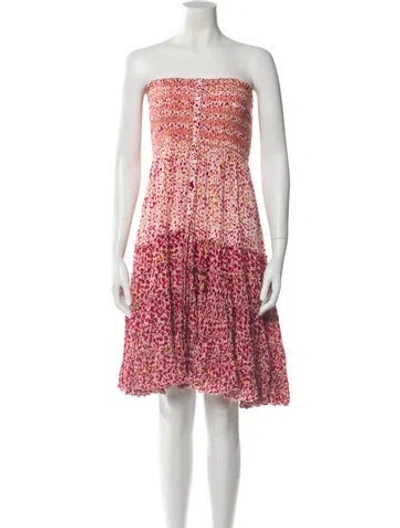 Pre-owned Poupette St Barth Printed Mini Dress In Pink