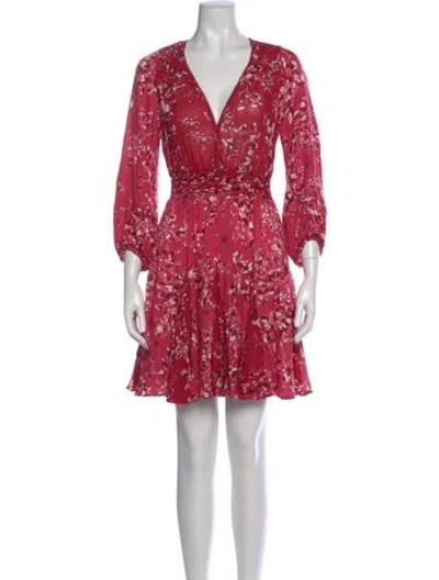 Pre-owned Poupette St Barth Printed Mini Dress In Pink