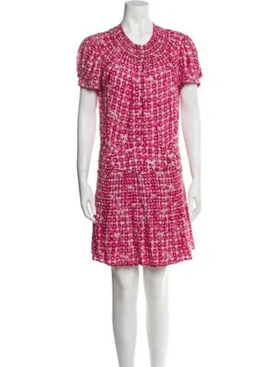 Pre-owned Poupette St Barth Printed Mini Dress In Pink