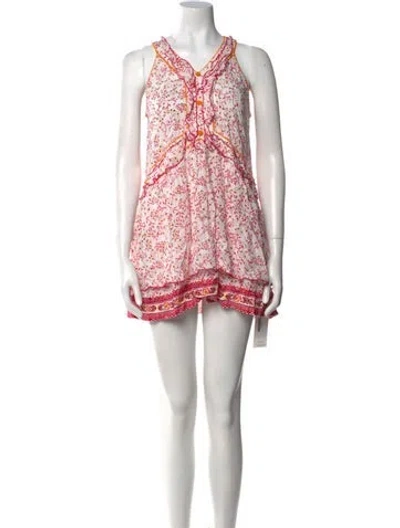 Pre-owned Poupette St Barth Printed Mini Dress In Pink