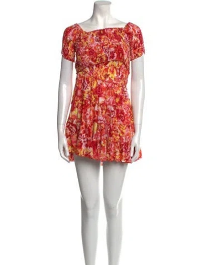 Pre-owned Poupette St Barth Printed Mini Dress In Pink