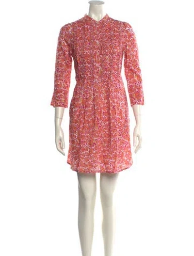 Pre-owned Poupette St Barth Printed Mini Dress In Pink
