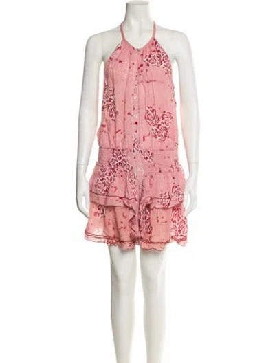Pre-owned Poupette St Barth Printed Mini Dress In Pink