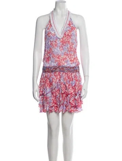 Pre-owned Poupette St Barth Printed Mini Dress In Pink