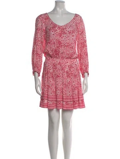 Pre-owned Poupette St Barth Printed Mini Dress In Pink