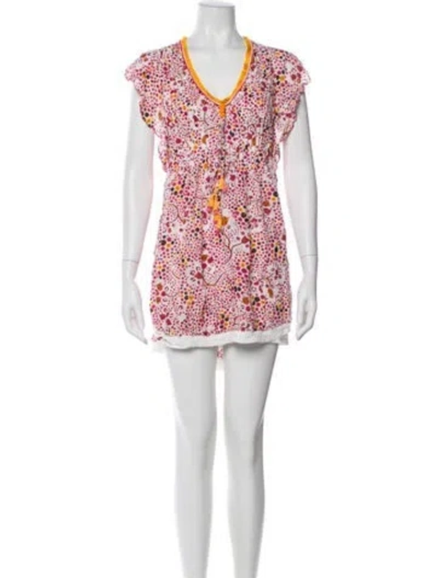 Pre-owned Poupette St Barth Printed Mini Dress In Pink