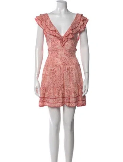 Pre-owned Poupette St Barth Printed Mini Dress In Pink