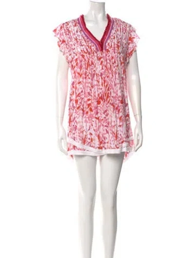 Pre-owned Poupette St Barth Printed Mini Dress In Pink