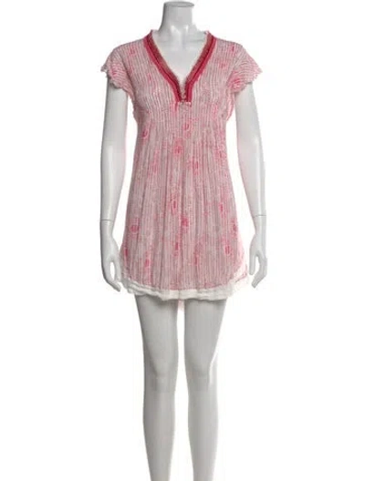 Pre-owned Poupette St Barth Printed Mini Dress In Pink