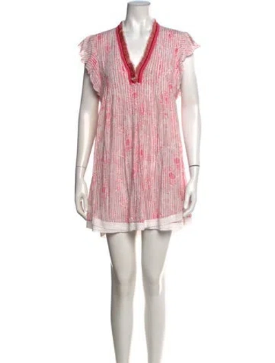 Pre-owned Poupette St Barth Printed Mini Dress In Pink