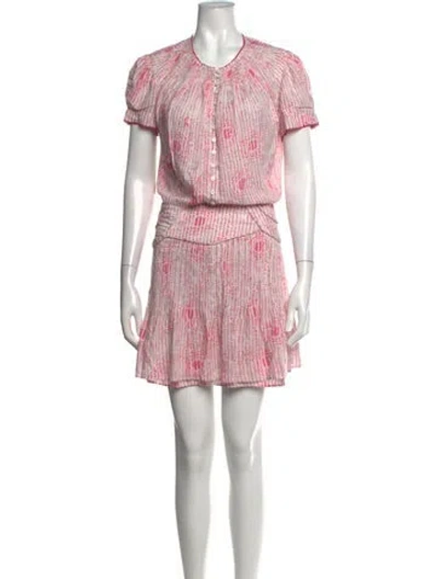 Pre-owned Poupette St Barth Printed Mini Dress In Pink