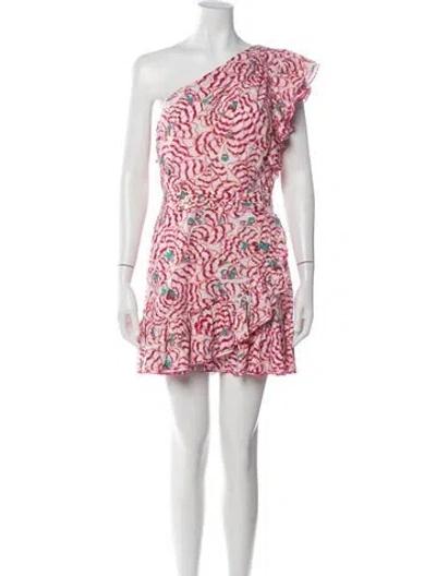 Pre-owned Poupette St Barth Printed Mini Dress In Pink/red/white