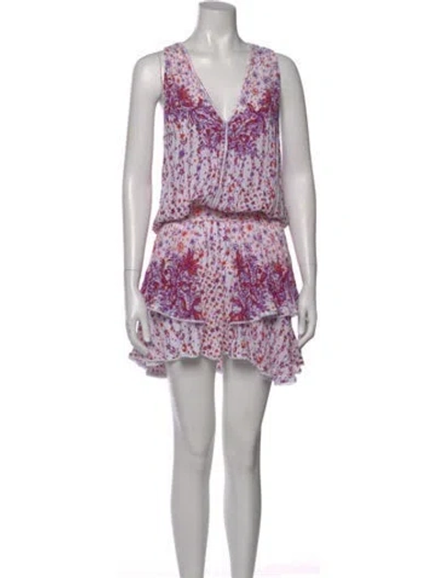 Pre-owned Poupette St Barth Printed Mini Dress In Purple
