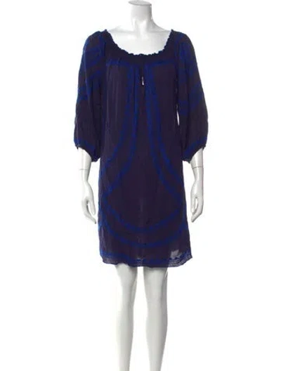 Pre-owned Poupette St Barth Printed Mini Dress In Purple