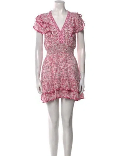 Pre-owned Poupette St Barth Printed Mini Dress In Red