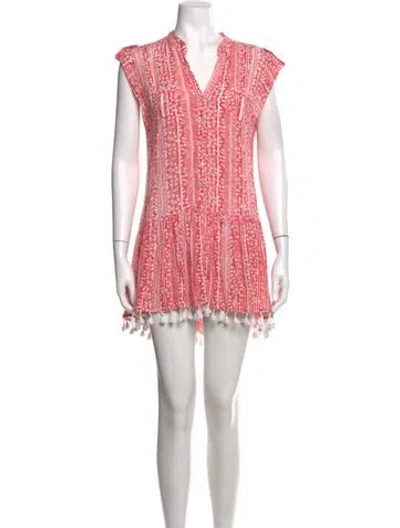 Pre-owned Poupette St Barth Printed Mini Dress In Red
