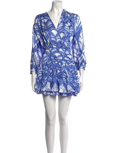 Pre-owned Poupette St Barth Printed Mini Dress W/ Tags In Multi