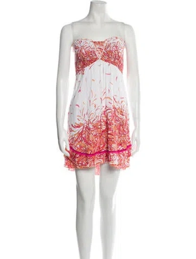 Pre-owned Poupette St Barth Printed Mini Dress In White
