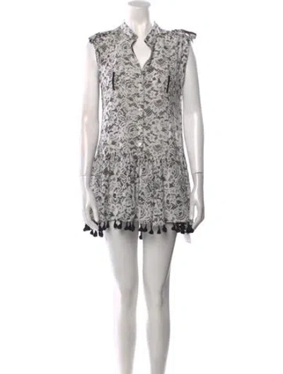 Pre-owned Poupette St Barth Printed Mini Dress In White