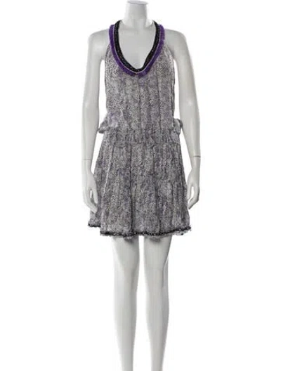 Pre-owned Poupette St Barth Printed Mini Dress In White