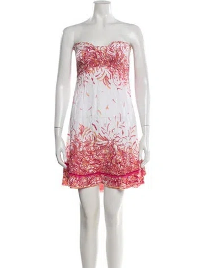 Pre-owned Poupette St Barth Printed Mini Dress In White