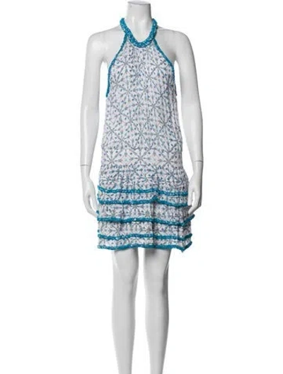 Pre-owned Poupette St Barth Printed Mini Dress In White