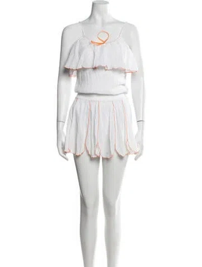 Pre-owned Poupette St Barth Printed Mini Dress In White