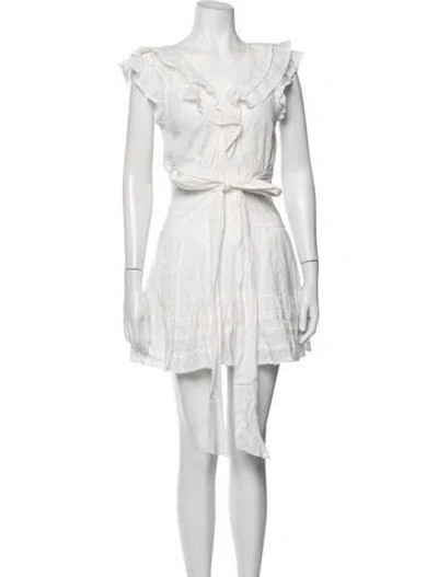 Pre-owned Poupette St Barth Printed Mini Dress In White