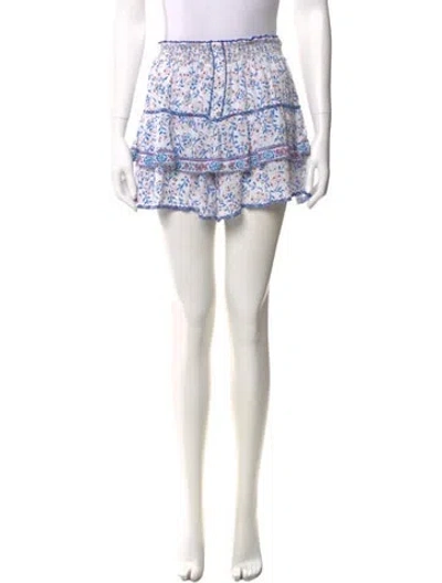 Pre-owned Poupette St Barth Printed Mini Shorts In Blue