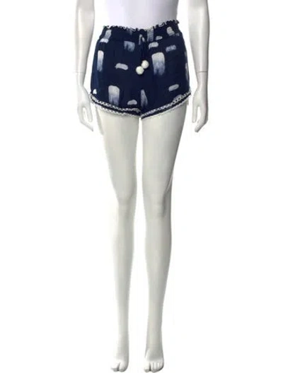 Pre-owned Poupette St Barth Printed Mini Shorts In Blue