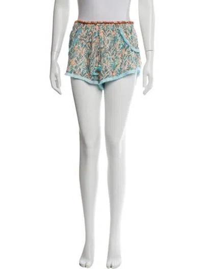 Pre-owned Poupette St Barth Printed Mini Shorts In Blue