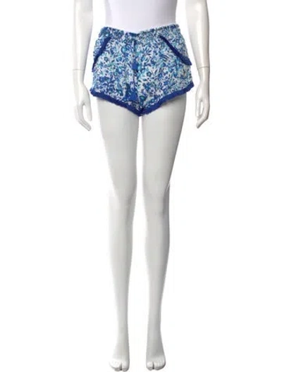 Pre-owned Poupette St Barth Printed Mini Shorts In Blue