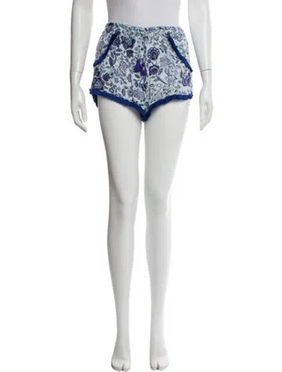 Pre-owned Poupette St Barth Printed Mini Shorts In Blue