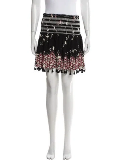 Pre-owned Poupette St Barth Printed Mini Skirt In Black
