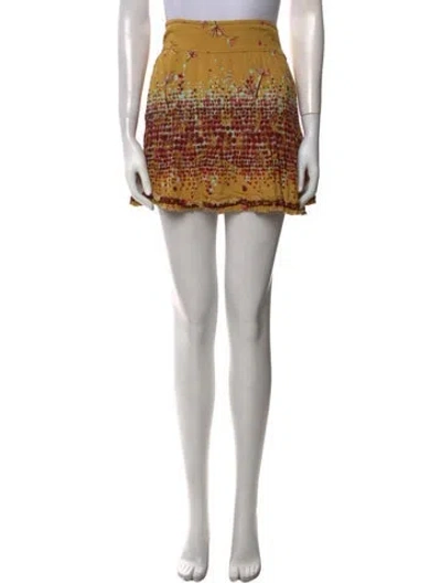 Pre-owned Poupette St Barth Printed Mini Skirt In Brown