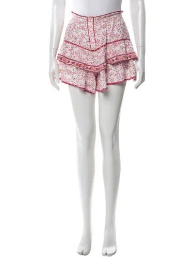 Pre-owned Poupette St Barth Printed Mini Skirt In White